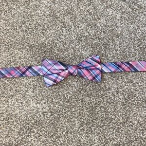 Jos. A. Bank Plaid Bow Tie in Pink and Blue
